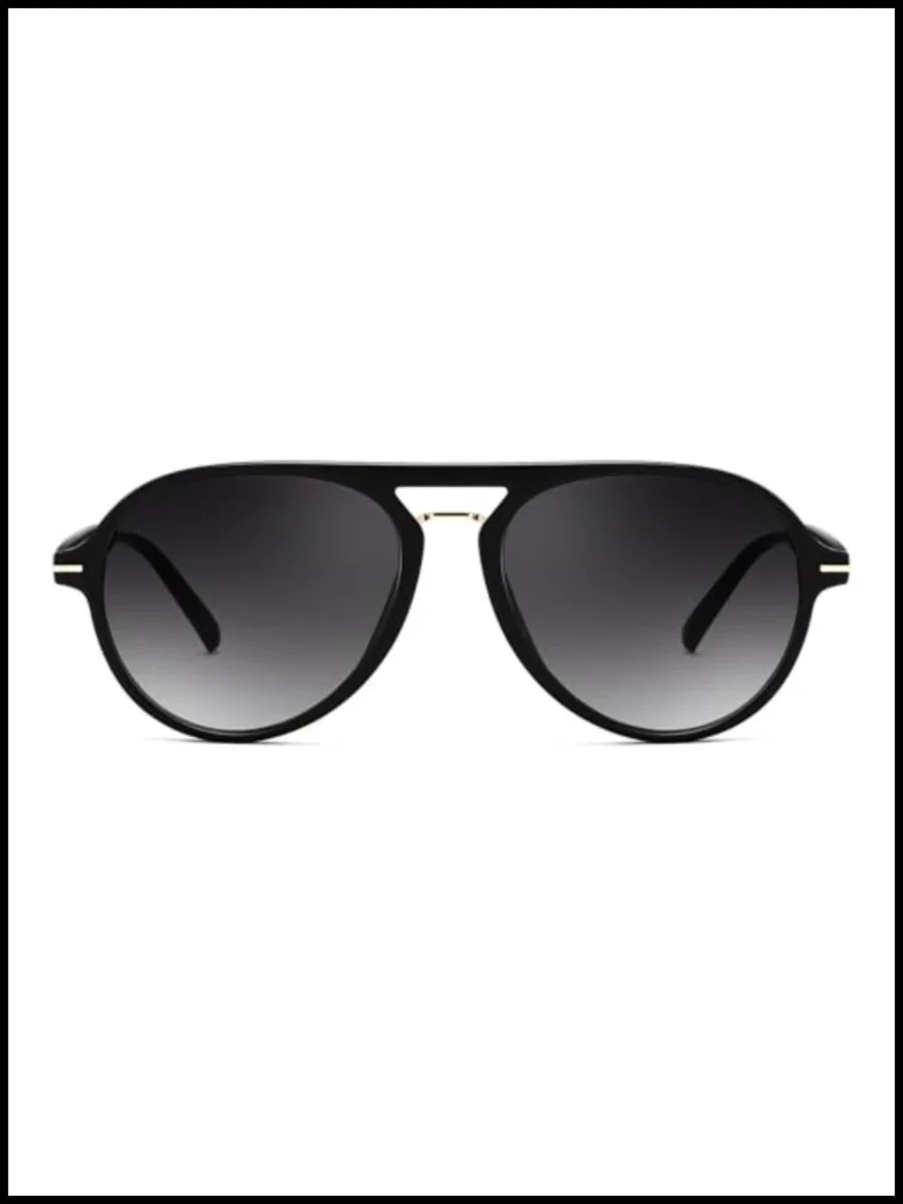 Retro Aviator Sunglasses with UV Protection and Dual Bridge Frame